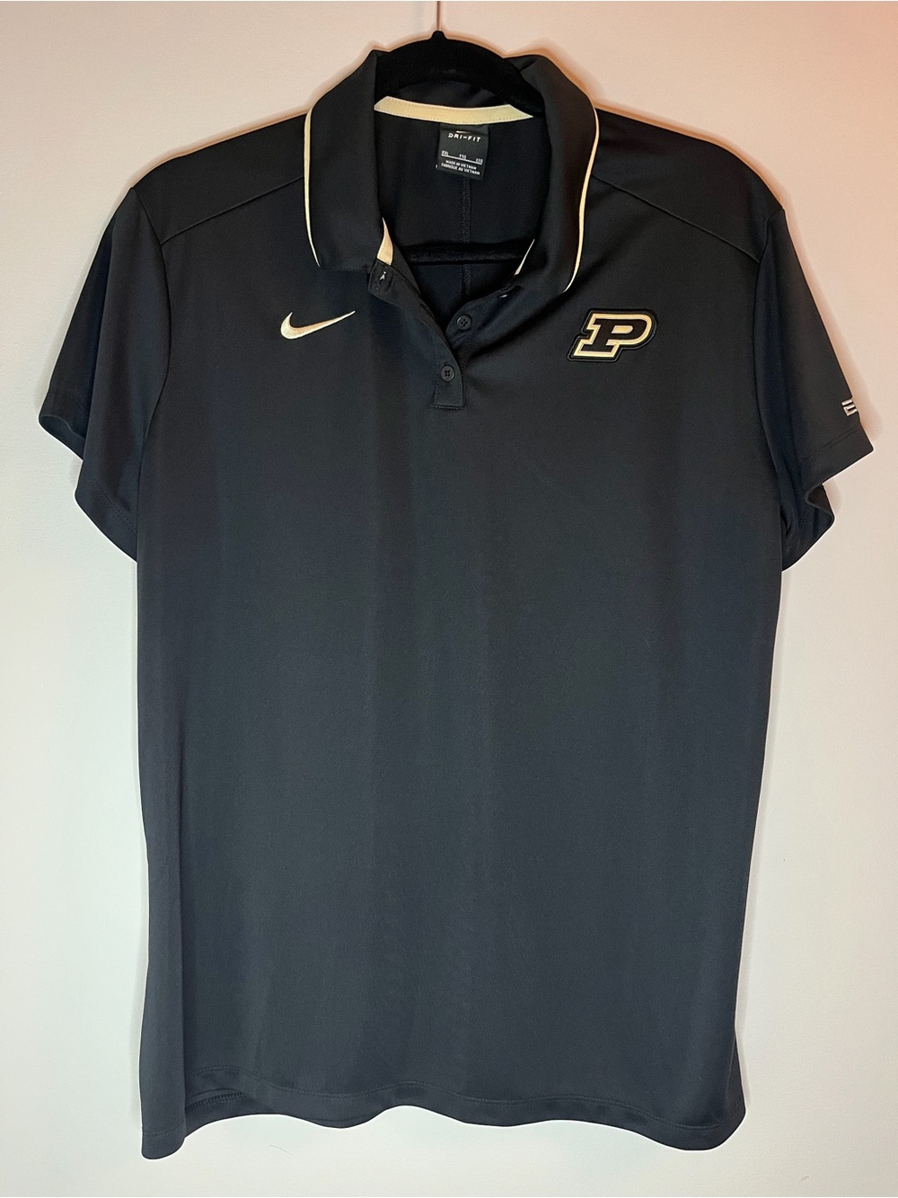 Nike Elite Purdue Boilermakers Dri-Fit Polo Shirt Black Women’s 2XL XXL